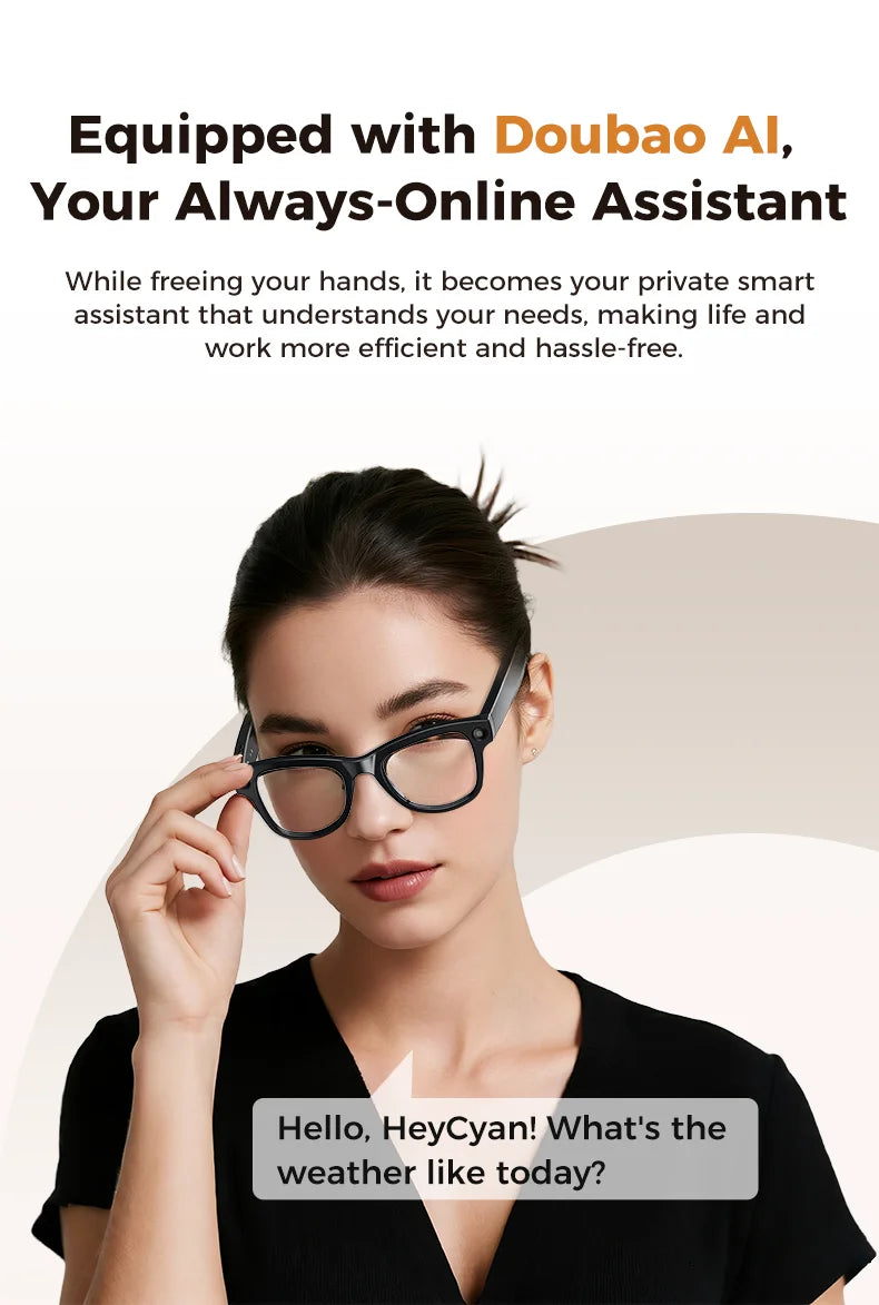 AI Vision Pro Smart Glasses 4K | Translator, Camera & Power Bank