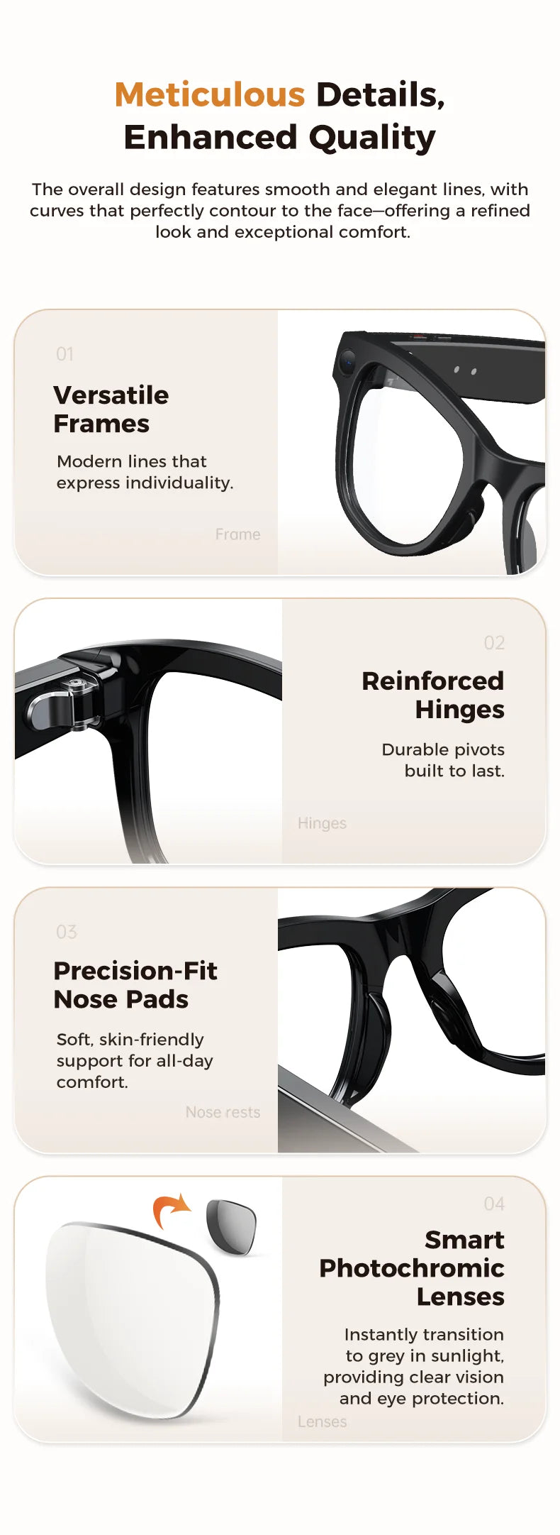 AI Vision Pro Smart Glasses 4K | Translator, Camera & Power Bank