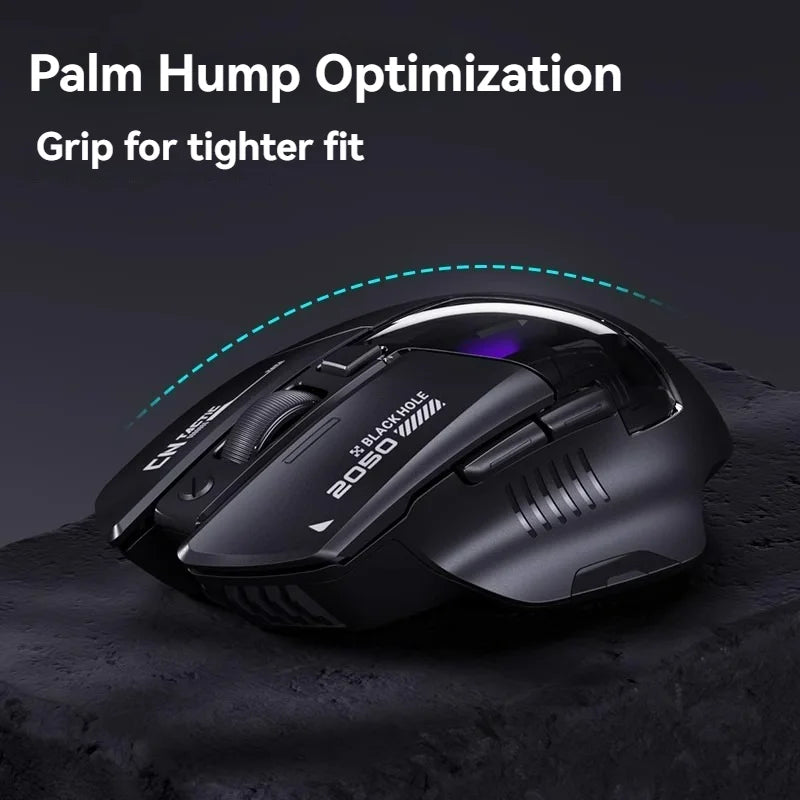 Inphic A9 Pro Tri-Mode Gaming Mouse – 12800 DPI, RGB Light Pillar & Macro Driver