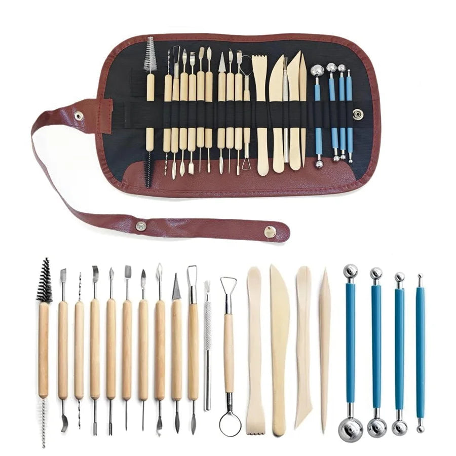 ClayKit Pottery & Clay Sculpting Tools Set – 5 to 61 Pieces with Carry Case