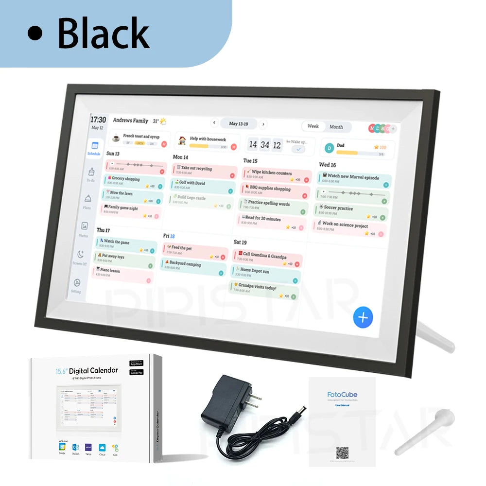 FamilyBoard 15.6" WiFi Smart Digital Calendar & Chore Chart – HD Touchscreen Family Planner