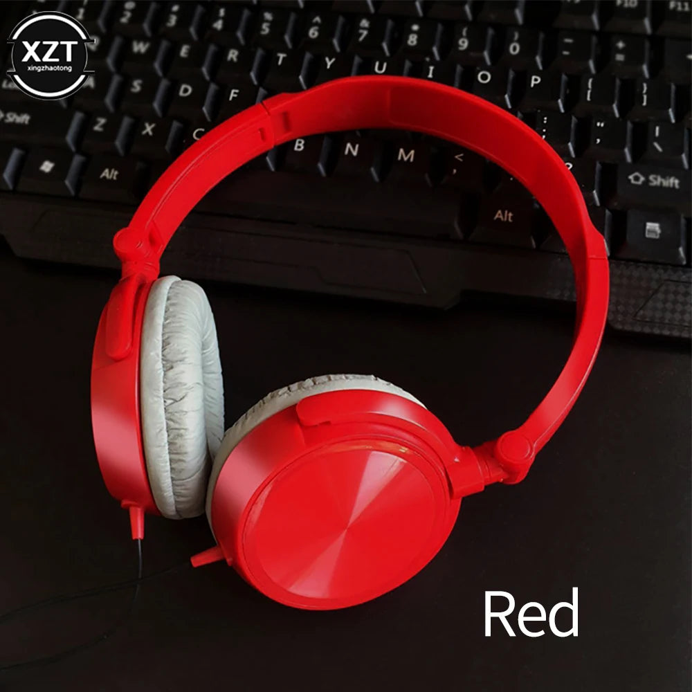 Wired Headphones Over Ear Headsets HD Sound Bass HiFi Sound Music Stereo