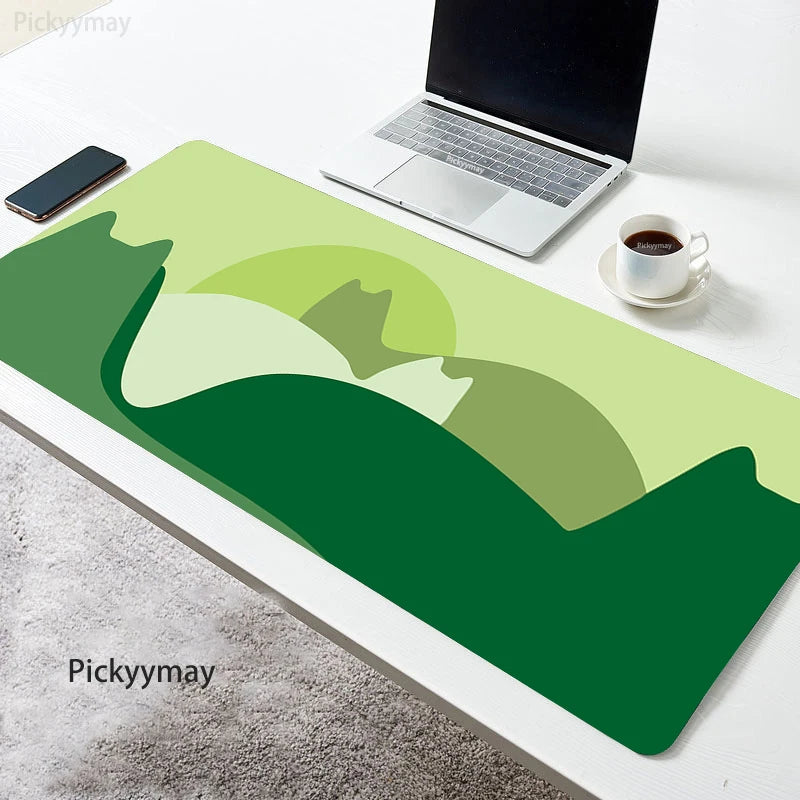 Kawaii Garden XL Desk Mat – Cute Plants & Cat Gaming Mouse Pad (900×400mm)