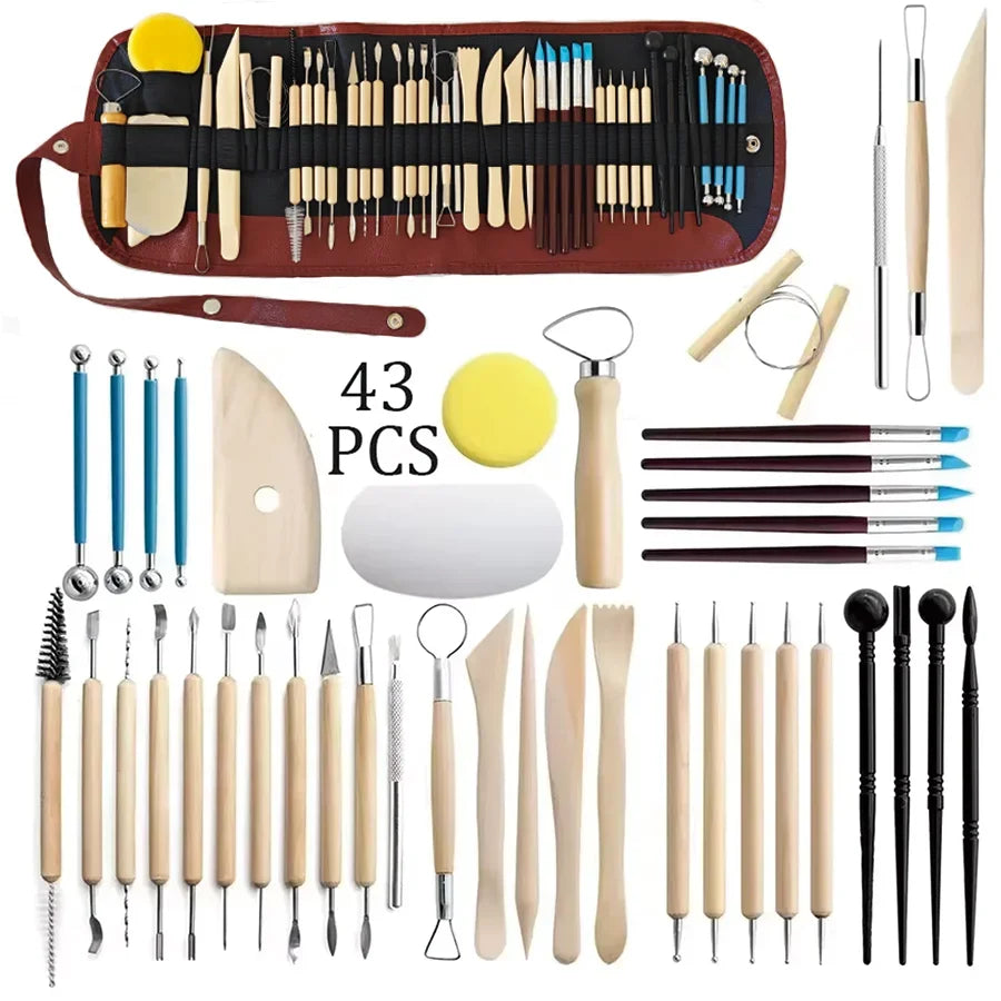 ClayKit Pottery & Clay Sculpting Tools Set – 5 to 61 Pieces with Carry Case