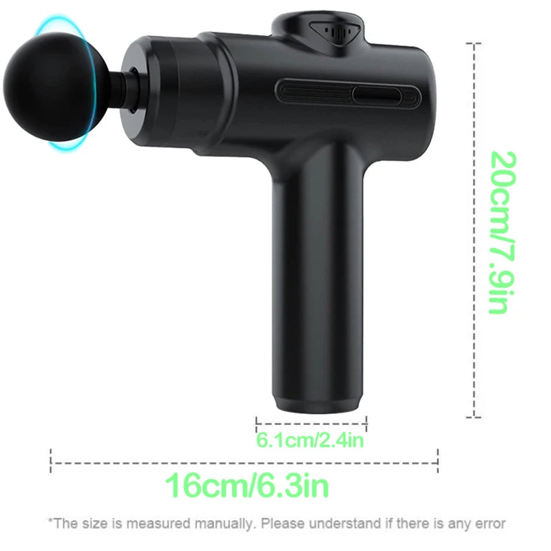 PowerGun Electric Massage Gun – Deep Tissue, 8 Heads for Back, Arms & Legs