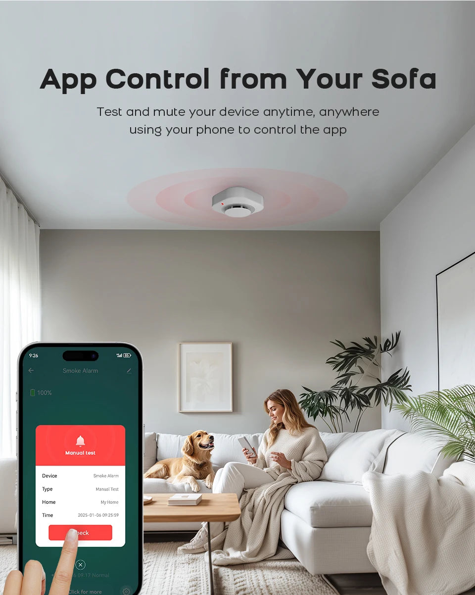 Tuya ZigBee WiFi Smart Smoke Detector – Home Security Fire Alarm Sensor
