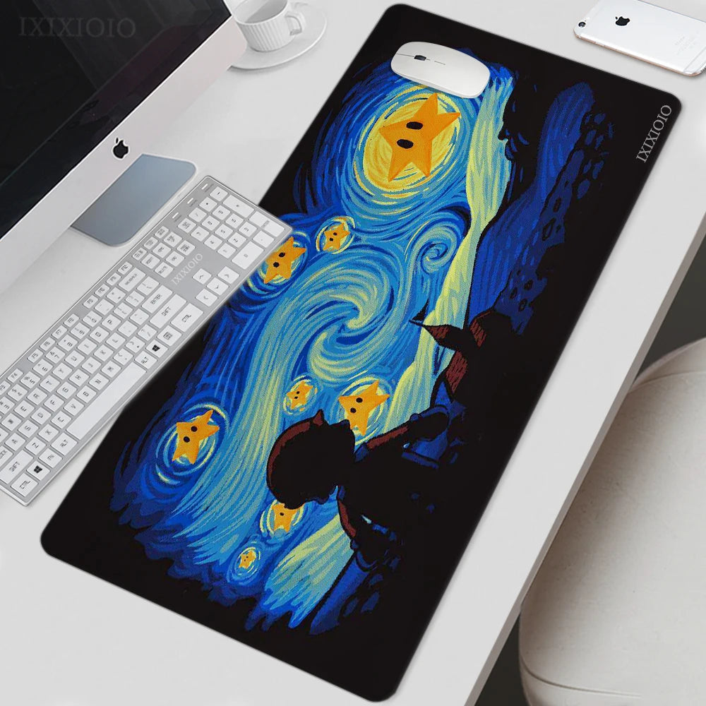 Van Gogh Starry Night XL Gaming Mouse Pad – Artistic XXL Desk Mat | HD Printed Non-Slip Soft Rubber Playmat for Office & Gaming Setup