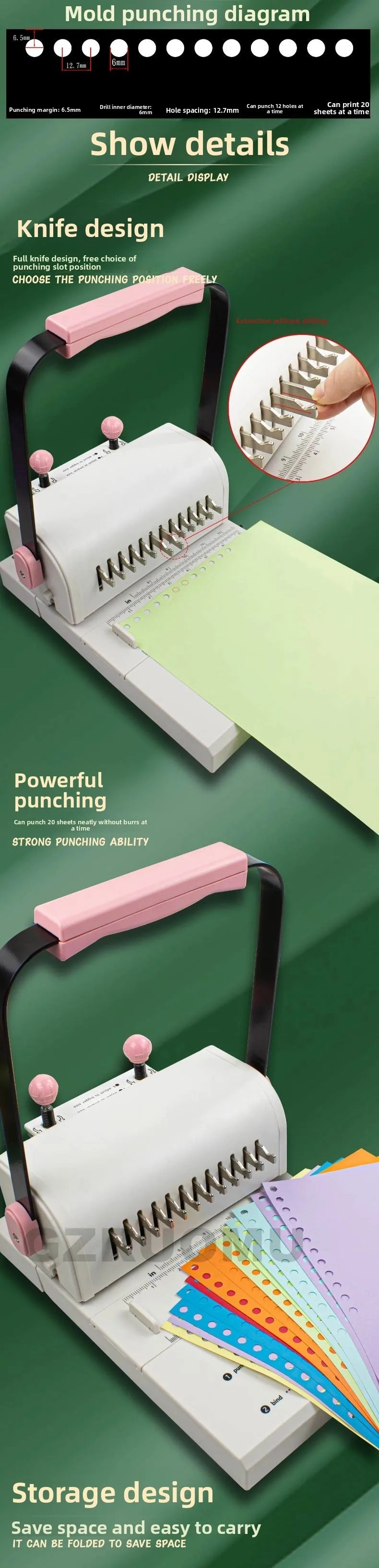 WireBind 2:1 Double Wire Binding Machine – 20-Page Single-Pass Punch