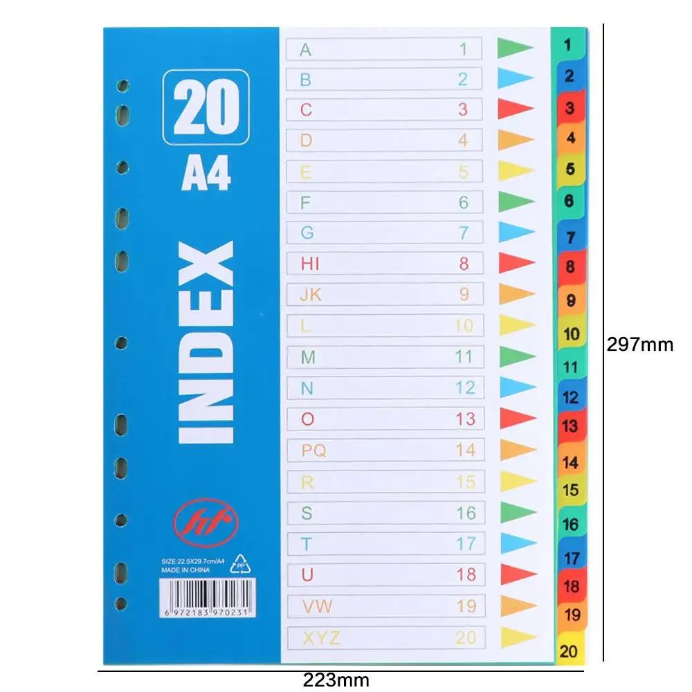DivideIt PP Index Separator Pages – A4 Coloured Binder Dividers 5 to 31 Pages