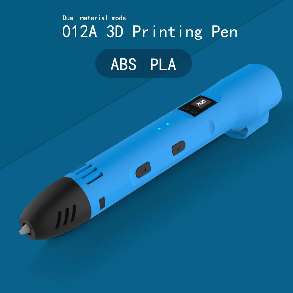QCREATE 3D Printing Pen – LCD Display, 8 Speeds, PLA & ABS, 60-245°C