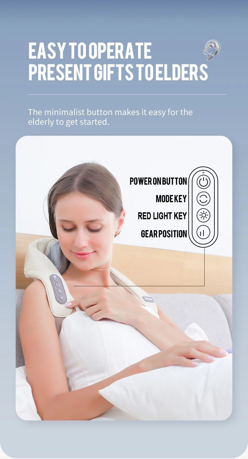 Foreverlily 26W Brushless Neck & Shoulder Kneading Massage Shawl – Wireless