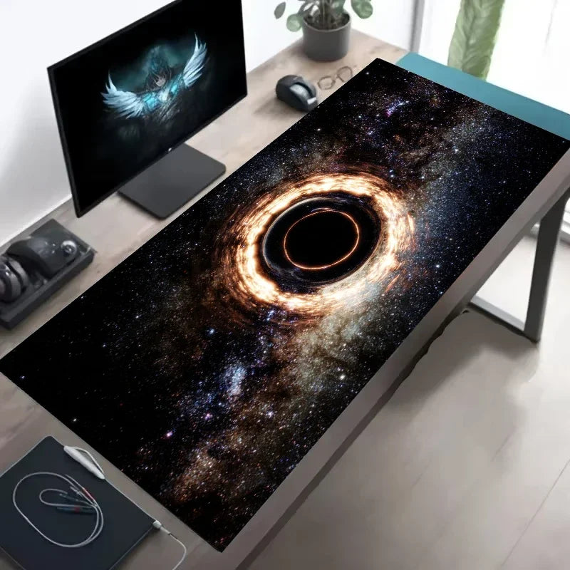 Cosmic Void XXL Gaming Desk Mat – 900x400mm Black Hole Space Mouse Pad