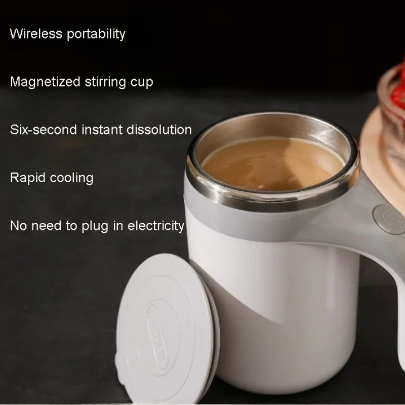 Self-Stirring Coffee Mug – Rechargeable Electric Mixing Cup (No Spoon Needed)