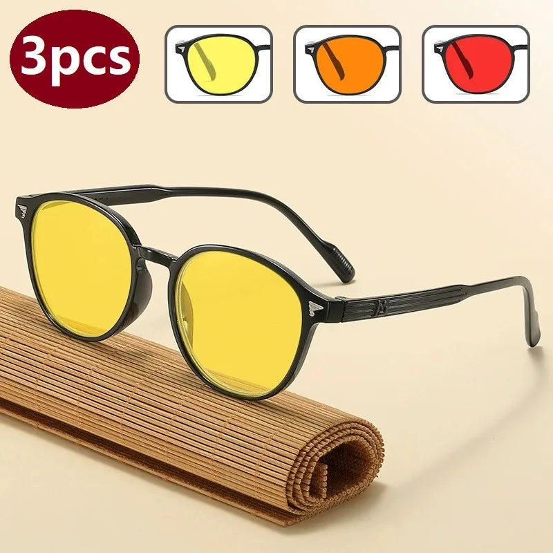 Yellow Blue Light Gaming Glasses – Night Vision Anti-Glare Computer Eyewear for Eye Strain Relief