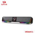 Redragon GS570 Darknets RGB Bluetooth Sound Bar – 2.0 Stereo PC Speakers with 3.5mm AUX, USB Powered, Dynamic RGB Lighting, Compact Desktop Soundbar for Gaming, Movies & Music