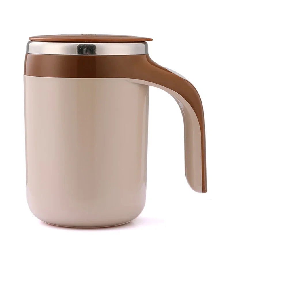 SpinSip Self-Stirring Magnetic Stainless Steel Mug – Auto Mixing Coffee Cup