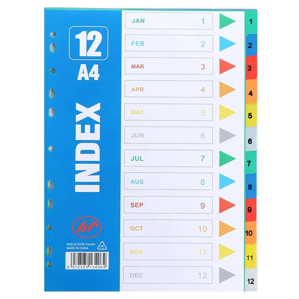 DivideIt PP Index Separator Pages – A4 Coloured Binder Dividers 5 to 31 Pages