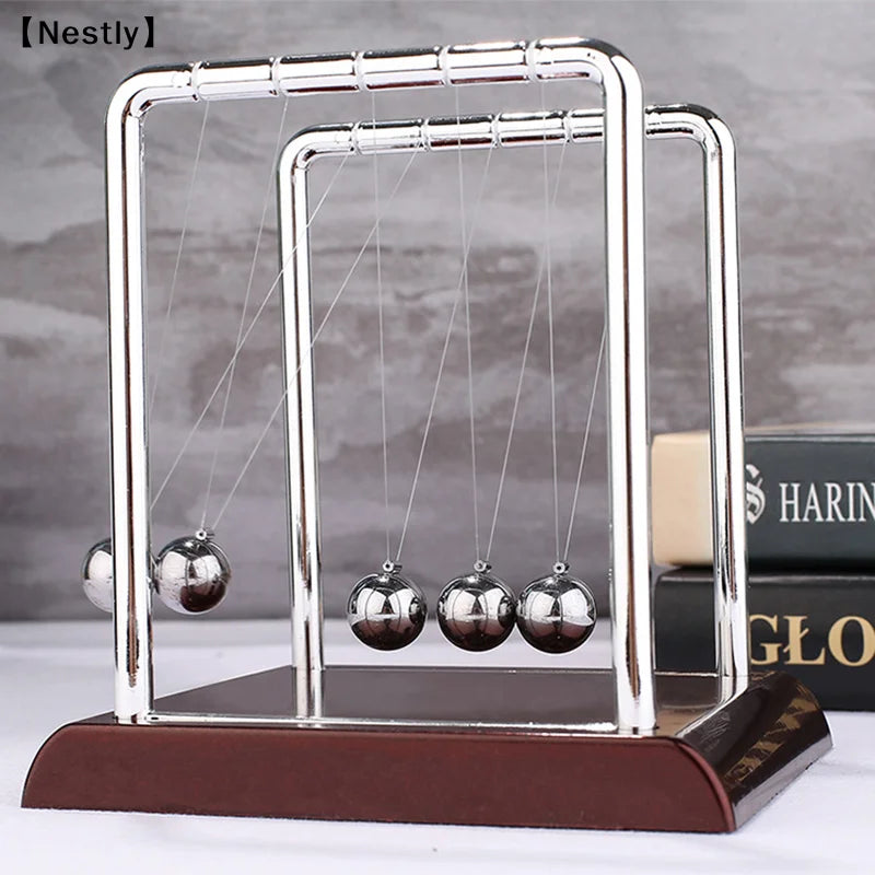 Metal Newton Pendulum Newton Cradle Balance Steel Balls Pendulum Ball Decor Home Decoration Physics Science Pendulum〔Nest〕