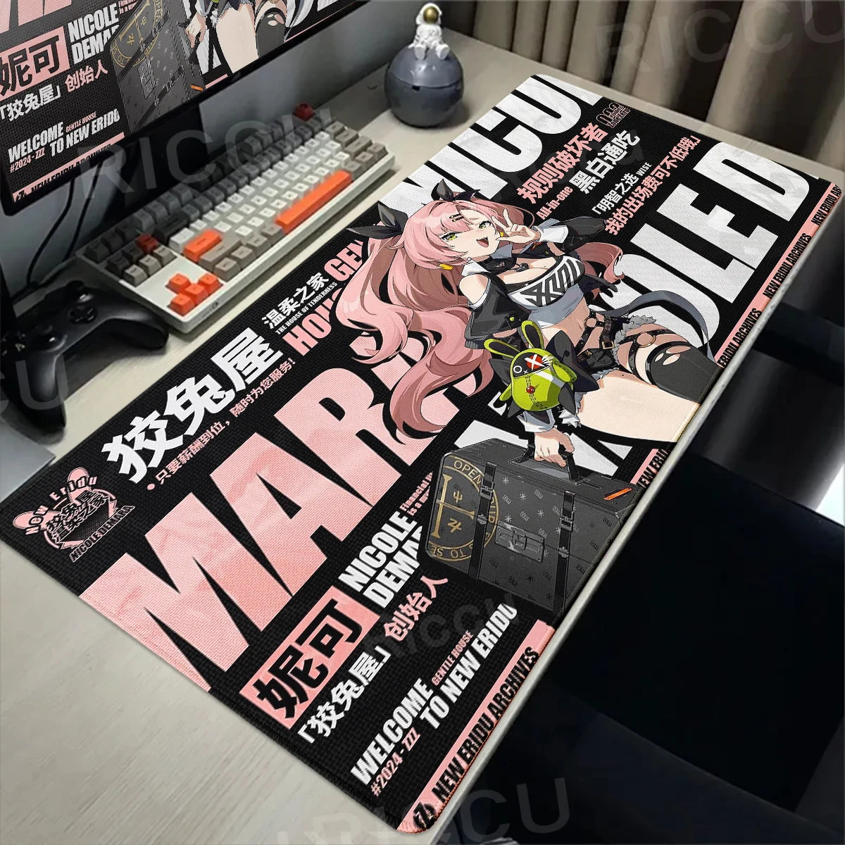 Zenless Zone Zero XXL Gaming Desk Mat – Anime Character Extended Mouse Pad (ZZZ Series)