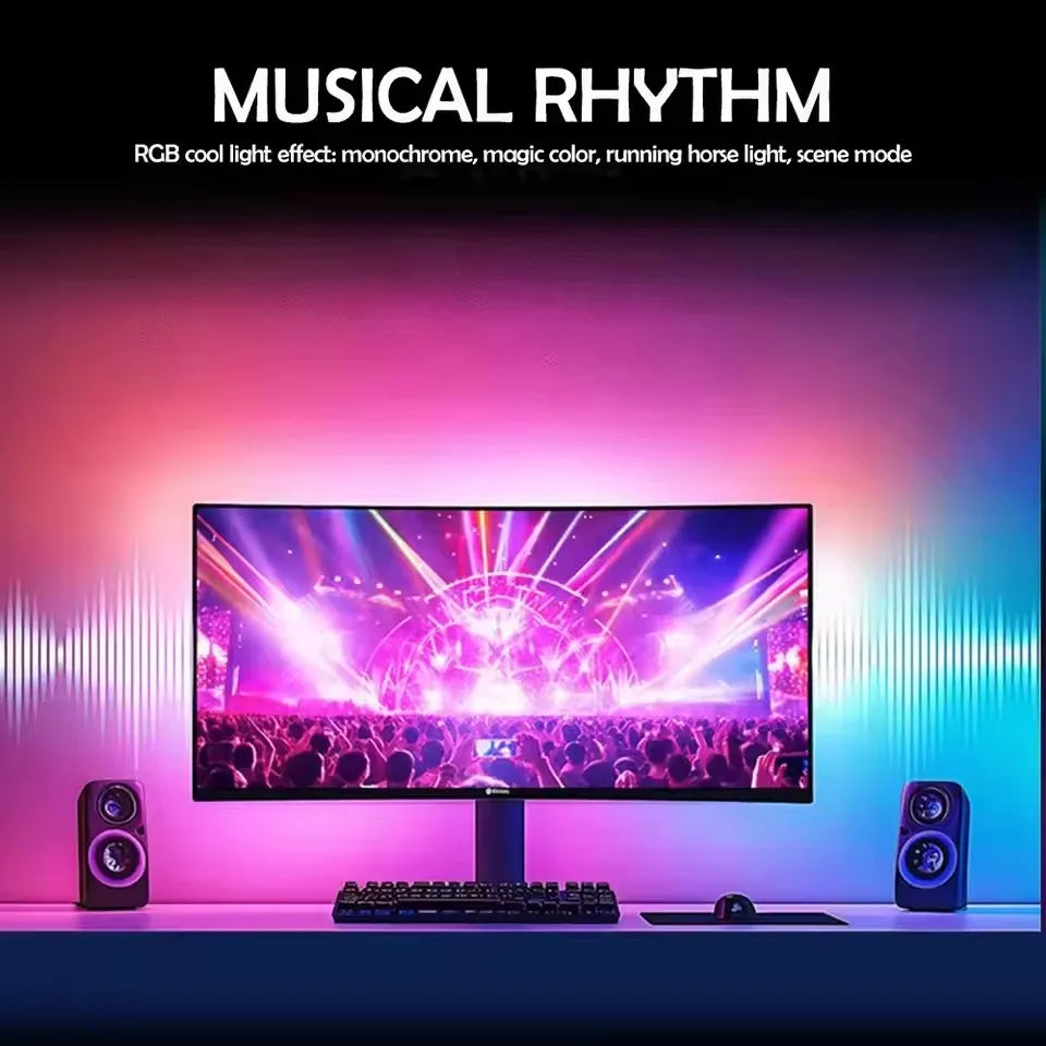 PC Backlight Monitor Ambilight Light Strip APP Control Music Sync RGBIC LED Lights Game Room Computer Atmosphere Decor Lamp