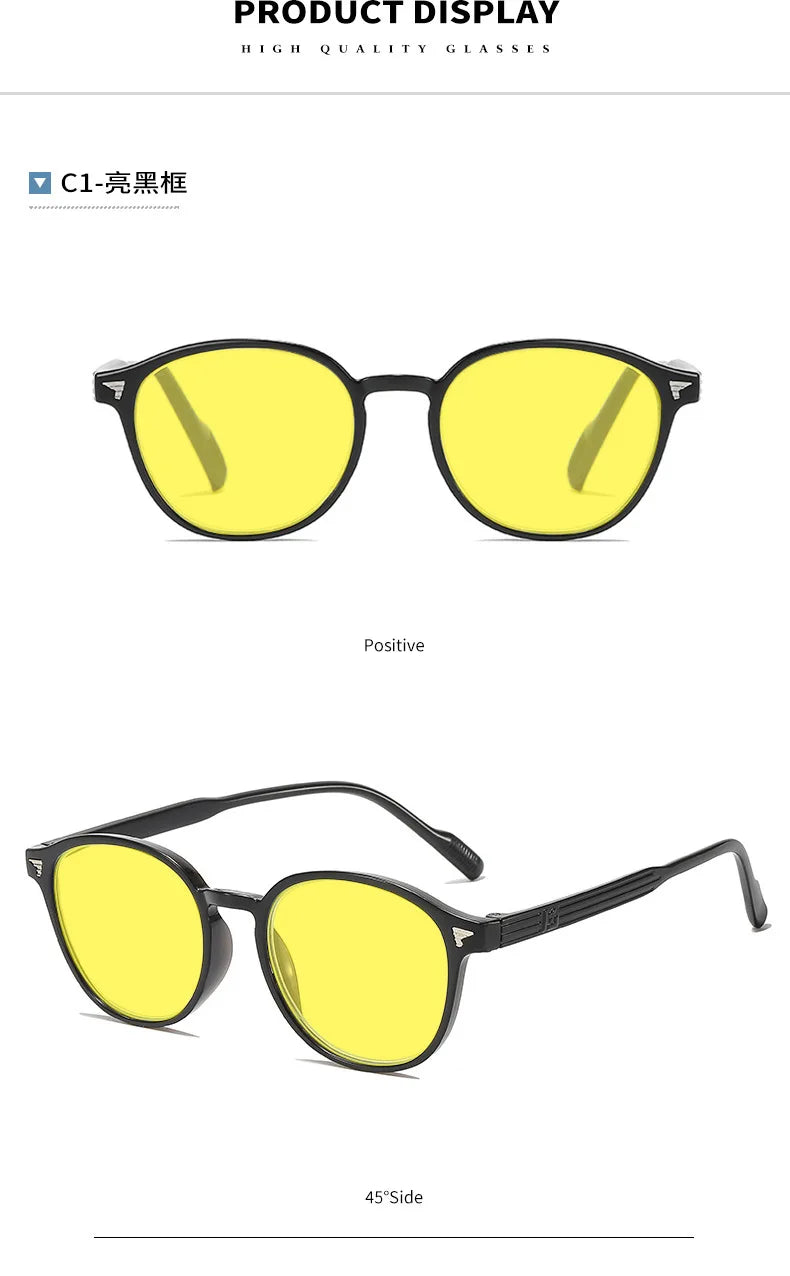 Yellow Blue Light Gaming Glasses – Night Vision Anti-Glare Computer Eyewear for Eye Strain Relief