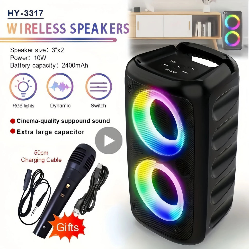 SingBox Pro – Wireless Karaoke Bluetooth Speaker with Mic, LED Party Lights, FM Radio & TWS Pairing