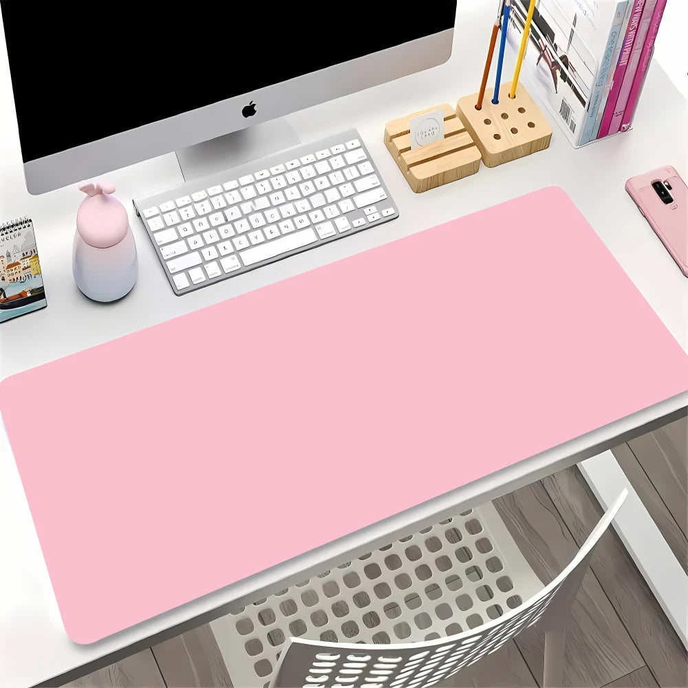 Black and White Mouse Pad Gaming Keyboard Solid Color Laptop Desk Carpet Pc Keyboard Mousepad Speed Deskmat Stitch Things Mats