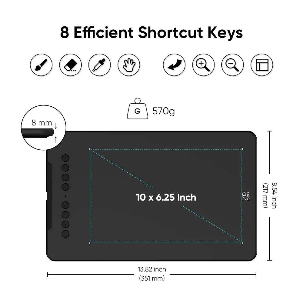 XPPen Deco01 V3 10" Graphics Drawing Tablet – 16384 Pressure Levels