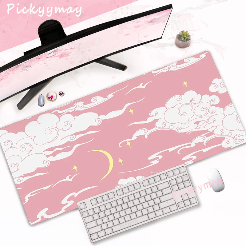Sakura Bloom XL Desk Mat – Pink Cherry Blossom Gaming Mouse Pad (Extended Keyboard Mat)