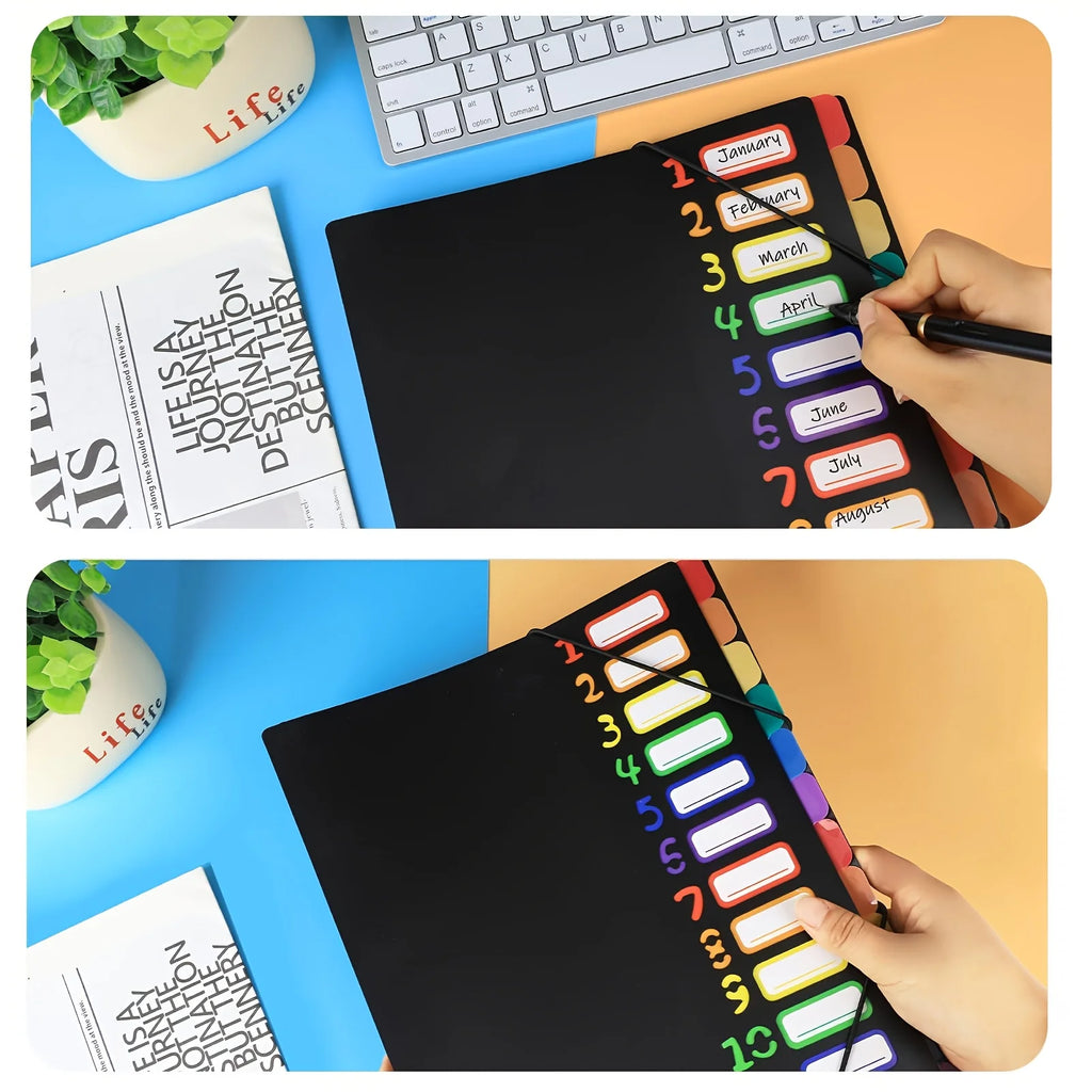 MonthlyFile A4 Colour-Coded Folder with Monthly Dividers – Document Organiser