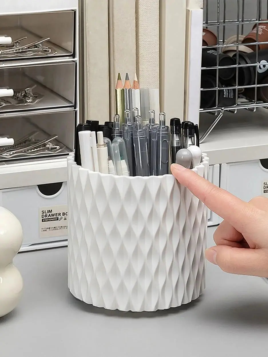 Desk Storage Box, Pen Holder Stationery, Pencil Accessories Storage, Suitable for University, Home, Office, 5 Compartments, 3 Co