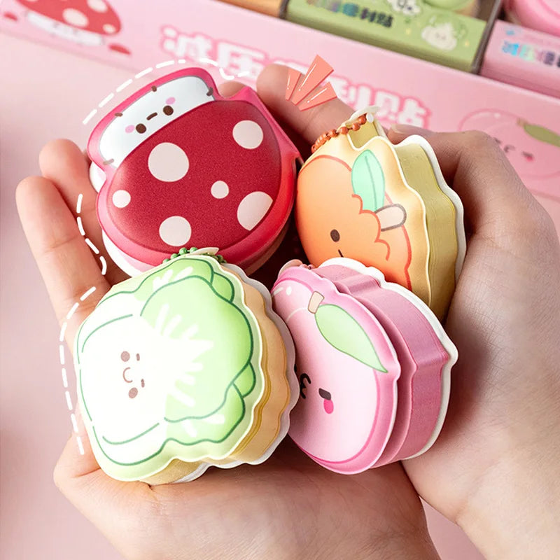 4pcs/box Stress Relief Bean Memo Pads - Mini Squeeze Fun Notepad, Pocket Memo Book, Cute Journal Stationery Set
