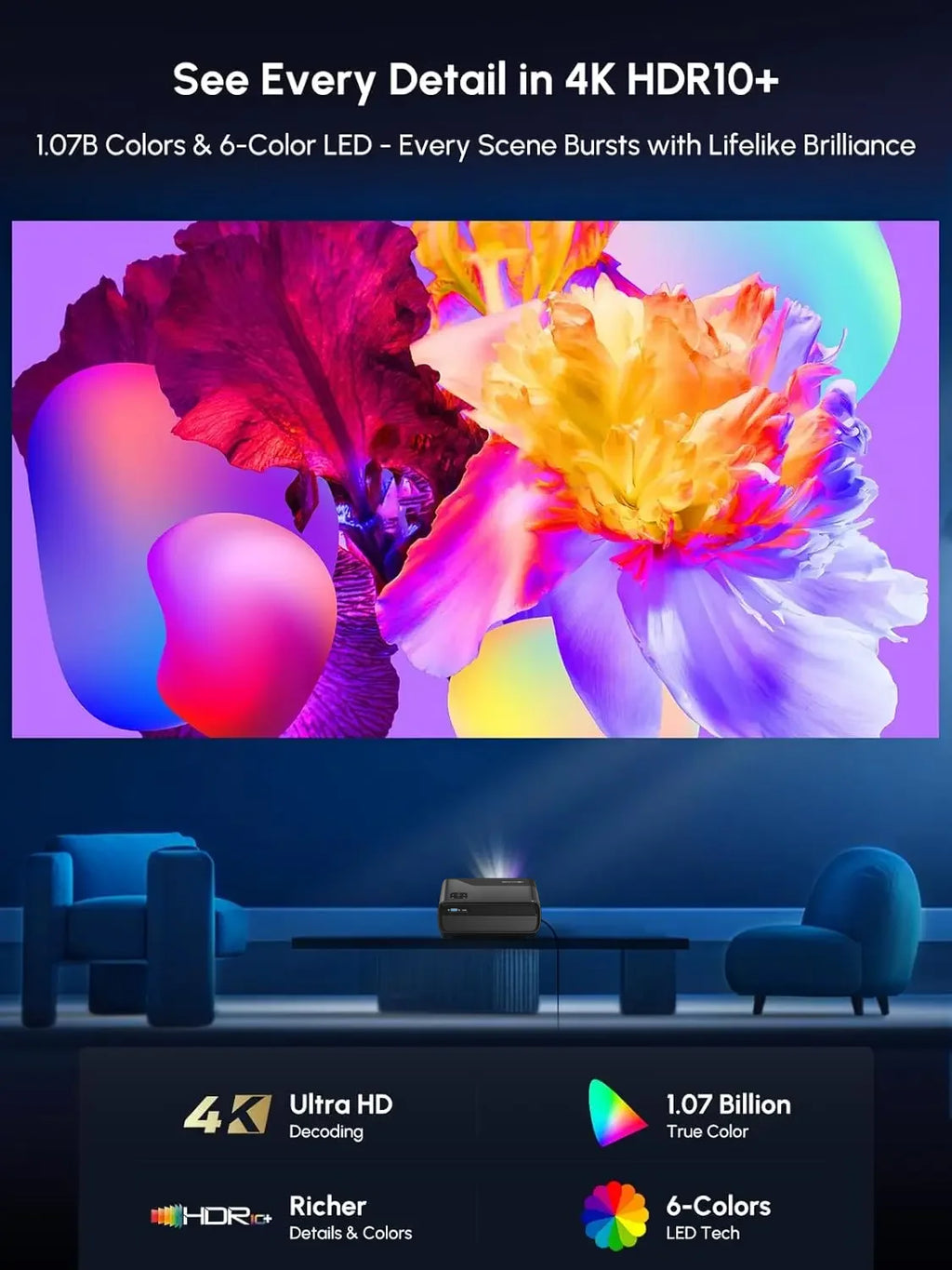 CinemaX A8 Google TV 4K Smart Projector