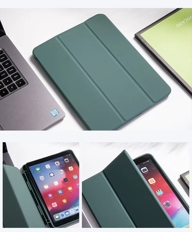 iPad Protective Case – Full-Cover Anti-Drop Silicone Shell with Pen Slot (9.7" & 11")