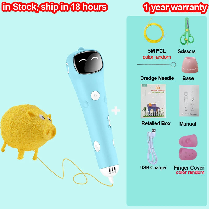 SafePen Low Temperature 3D Pen – 1.75mm PCL Filament for Kids & Beginners