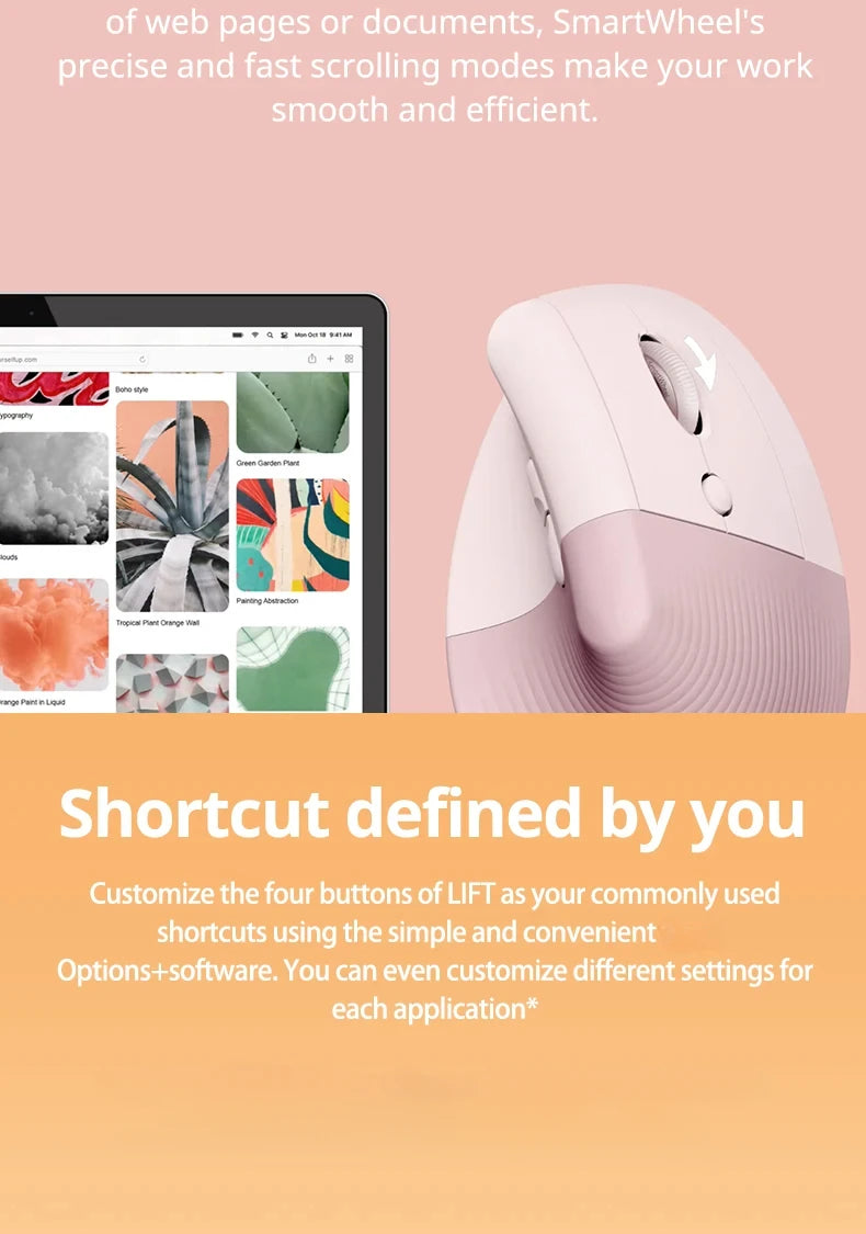 Lift Vertical Mouse  Ergonomic Wireless With Silent Click Bluetooth/Usb Dual Mode For Pc Laptop Tablet Wrist Pain