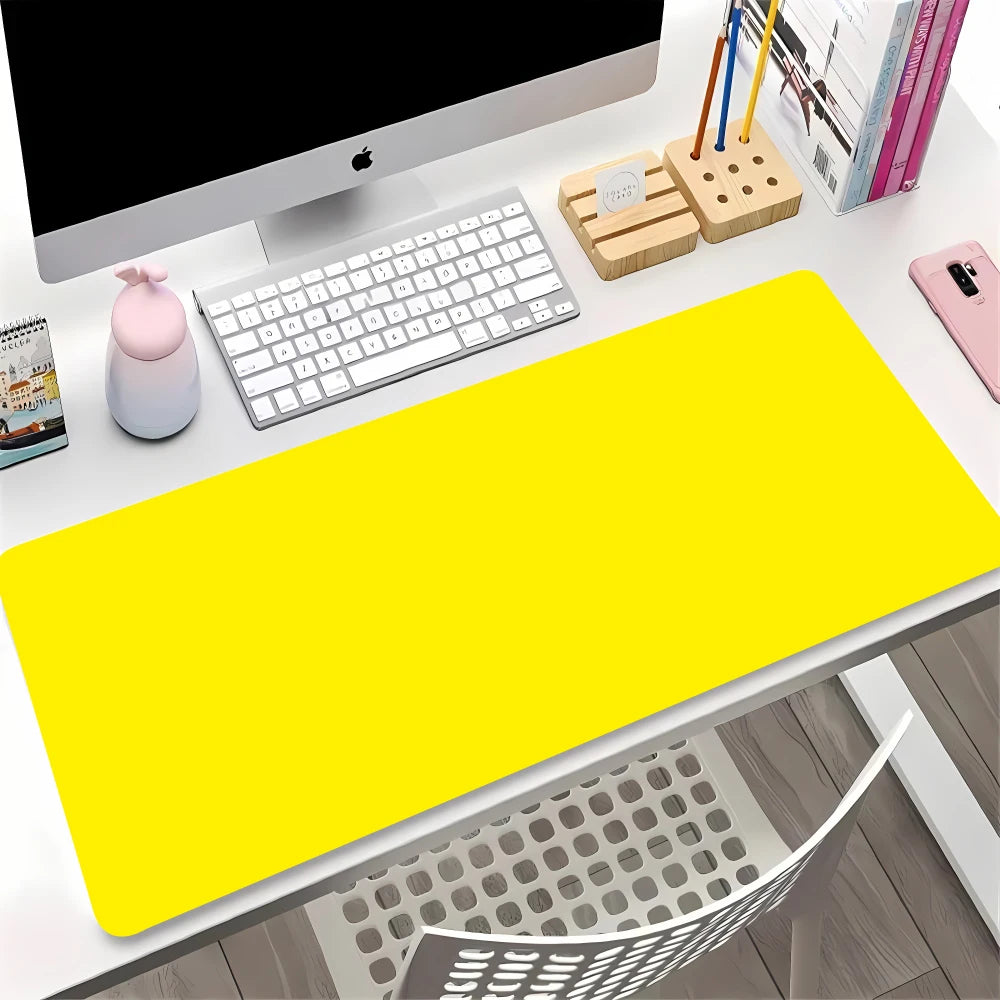 Black and White Mouse Pad Gaming Keyboard Solid Color Laptop Desk Carpet Pc Keyboard Mousepad Speed Deskmat Stitch Things Mats