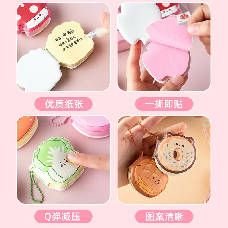4pcs/box Stress Relief Bean Memo Pads - Mini Squeeze Fun Notepad, Pocket Memo Book, Cute Journal Stationery Set