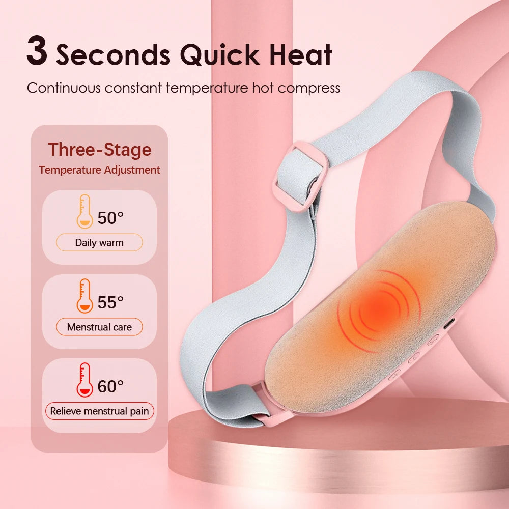 HeatWrap Electric Heating Pad – Menstrual Cramp Massager Belt with Vibration
