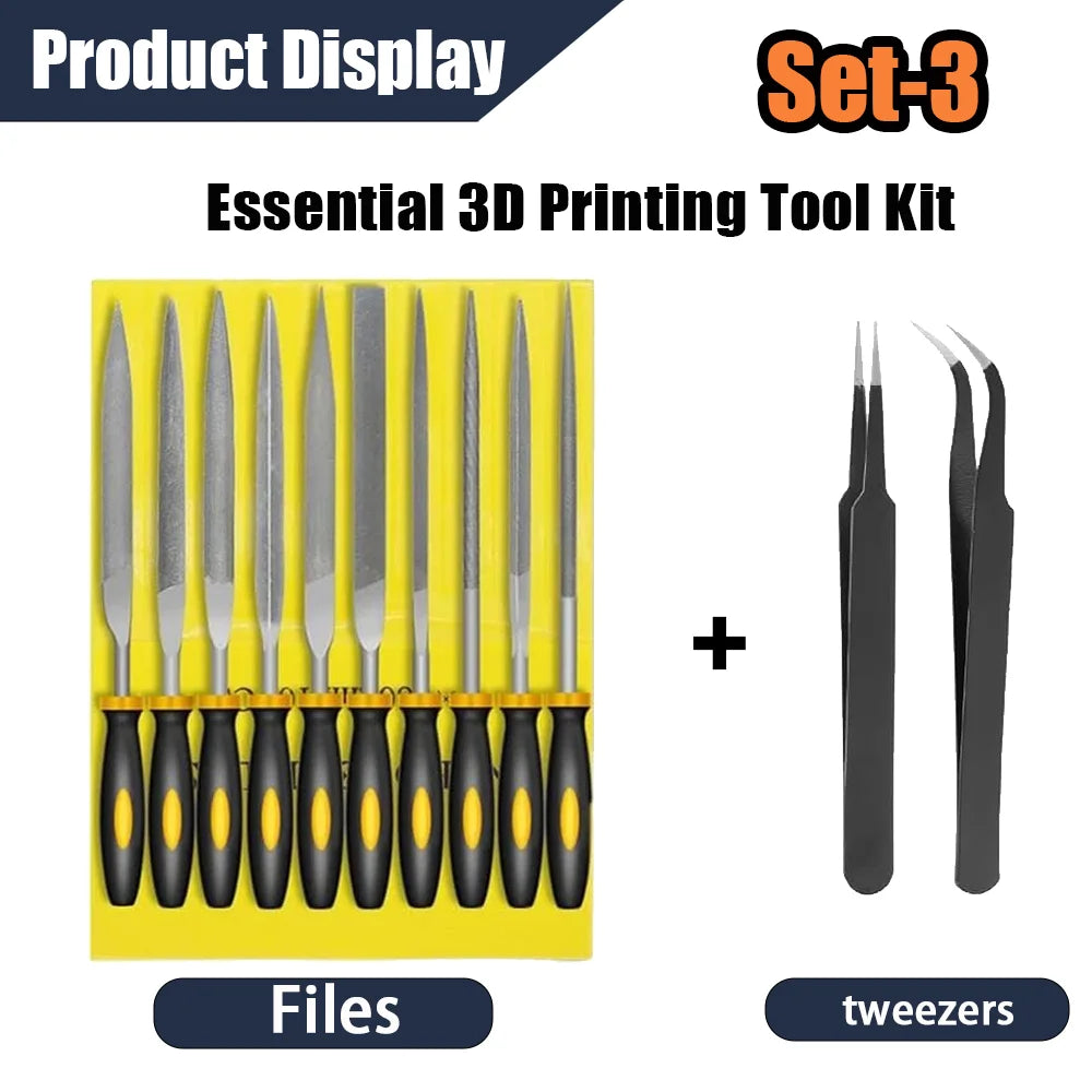 3D Printer Tools Kit – 53-Piece Set for FDM & SLA Printers