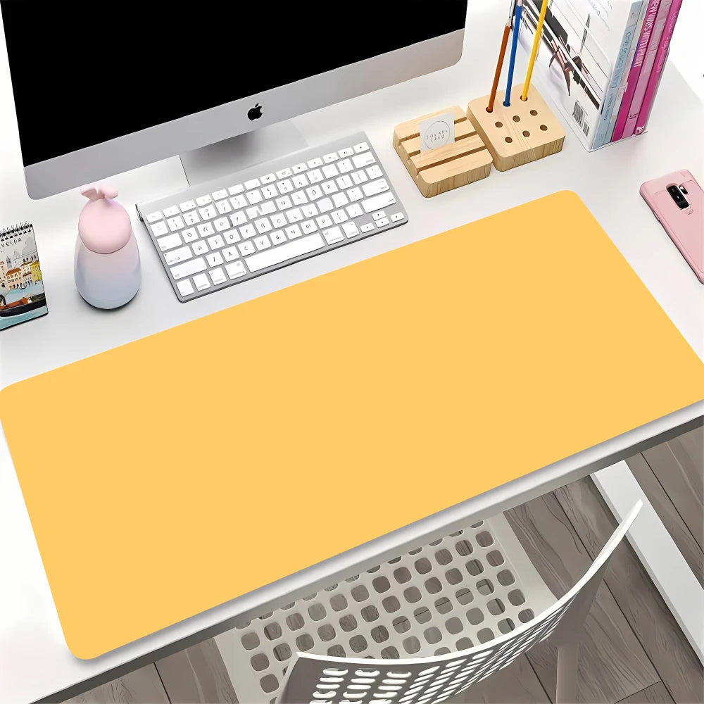 Black and White Mouse Pad Gaming Keyboard Solid Color Laptop Desk Carpet Pc Keyboard Mousepad Speed Deskmat Stitch Things Mats
