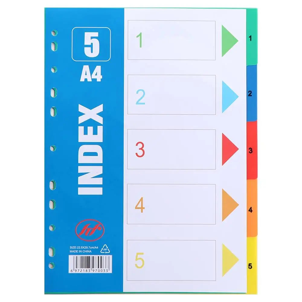 DivideIt PP Index Separator Pages – A4 Coloured Binder Dividers 5 to 31 Pages