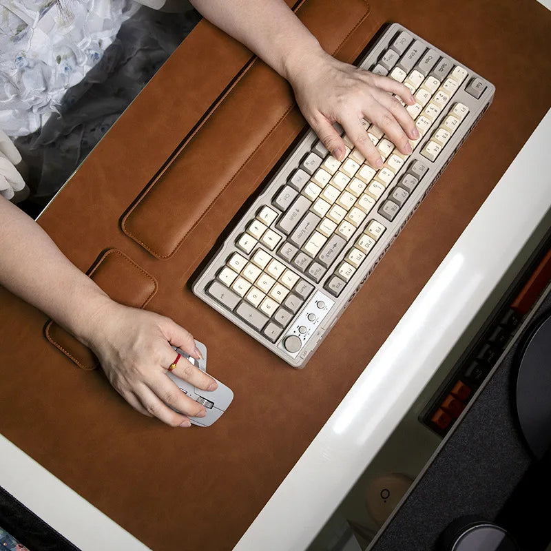 DeskMat Waterproof PU Mouse Pad – Large Non-Slip Desk Mat & Keyboard Mat 3-Piece Set
