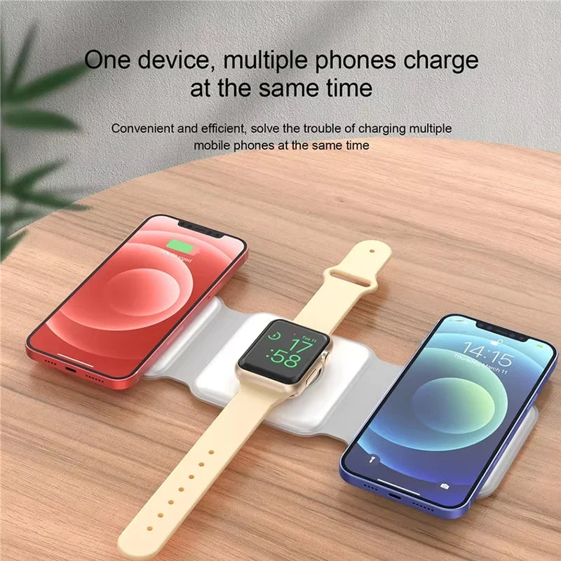 MagFold 3-in-1 Magnetic Wireless Charger – Qi2 30W Foldable Dock for iPhone, Watch & AirPods