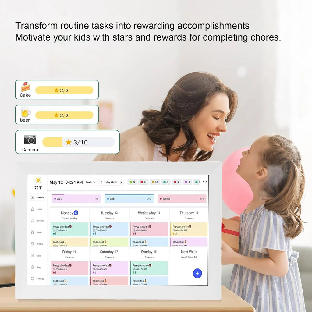 15.6" Smart Family Digital Calendar – 1080P WiFi Touchscreen Display & Interactive Planner