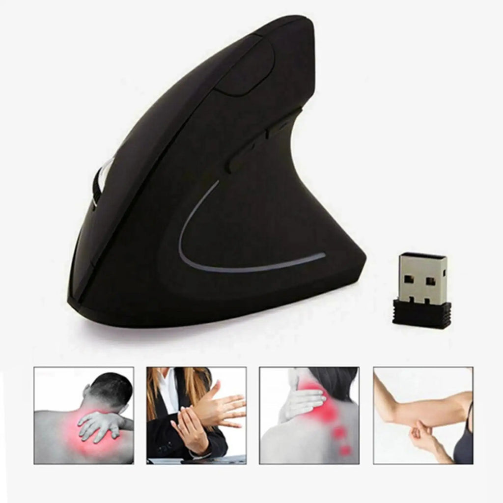 2.4G Wireless Mouse Vertical Game Mouse Ergonomics 1600DPI PC Laptop Office Mini Game Mouse