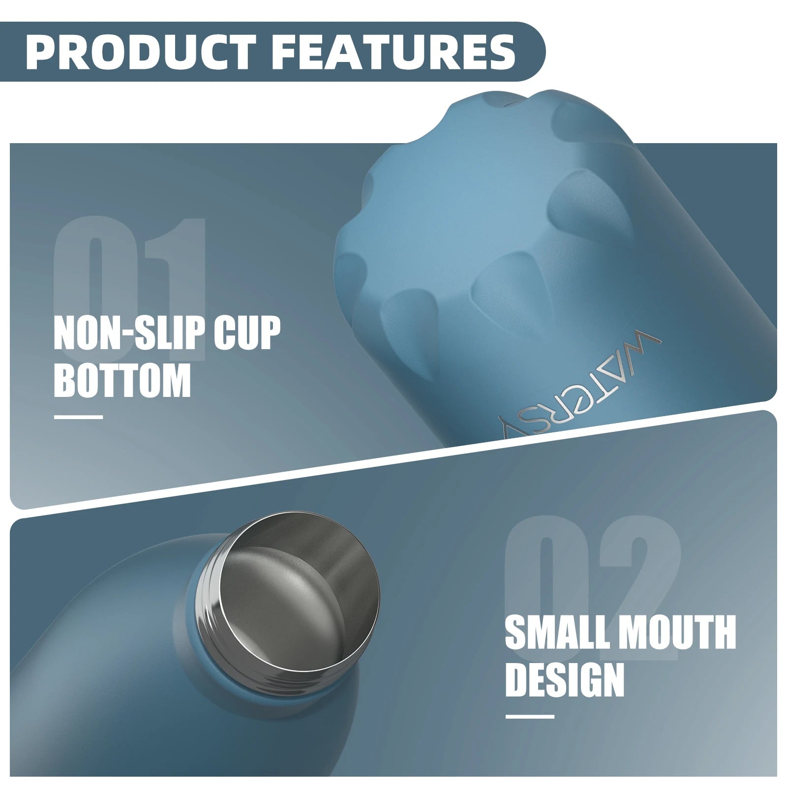 WATERSY 500ml Stainless Steel Vacuum Flask – Insulated Thermos for Coffee & Sport
