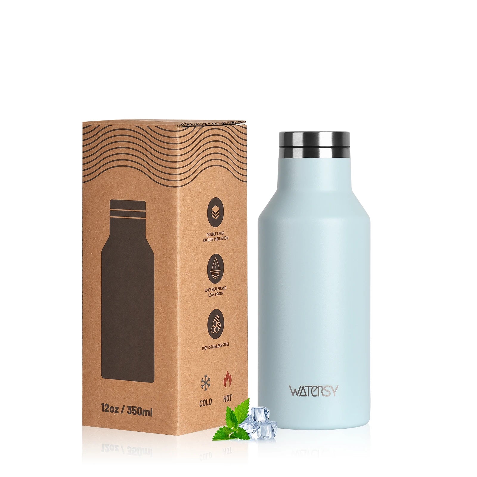 WATERSY Stainless Steel Thermal Cup – 350ml / 500ml, Vacuum Flask for Coffee & Sport