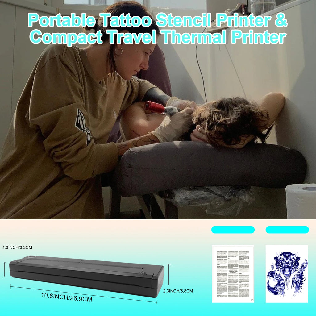 PrintAnywhere Portable A4 Bluetooth Thermal Printer – Photos, PDF, Tattoo Stencils