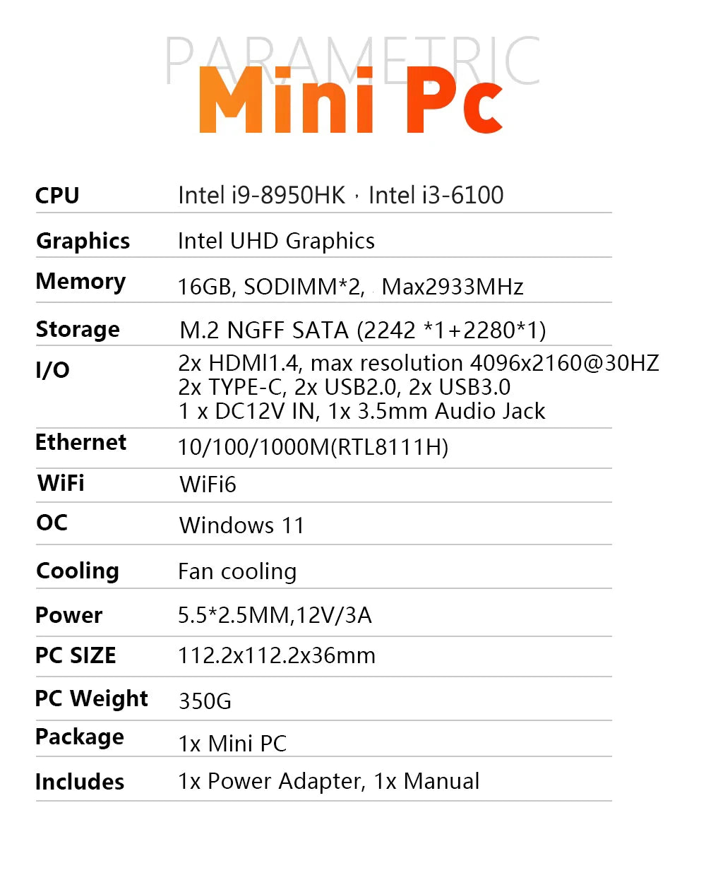High-Performance Windows 11 Pro Mini Gaming PC – i9/i3, 16GB RAM, WiFi 6, 4K Support, SSD Storage (1TB/2TB)